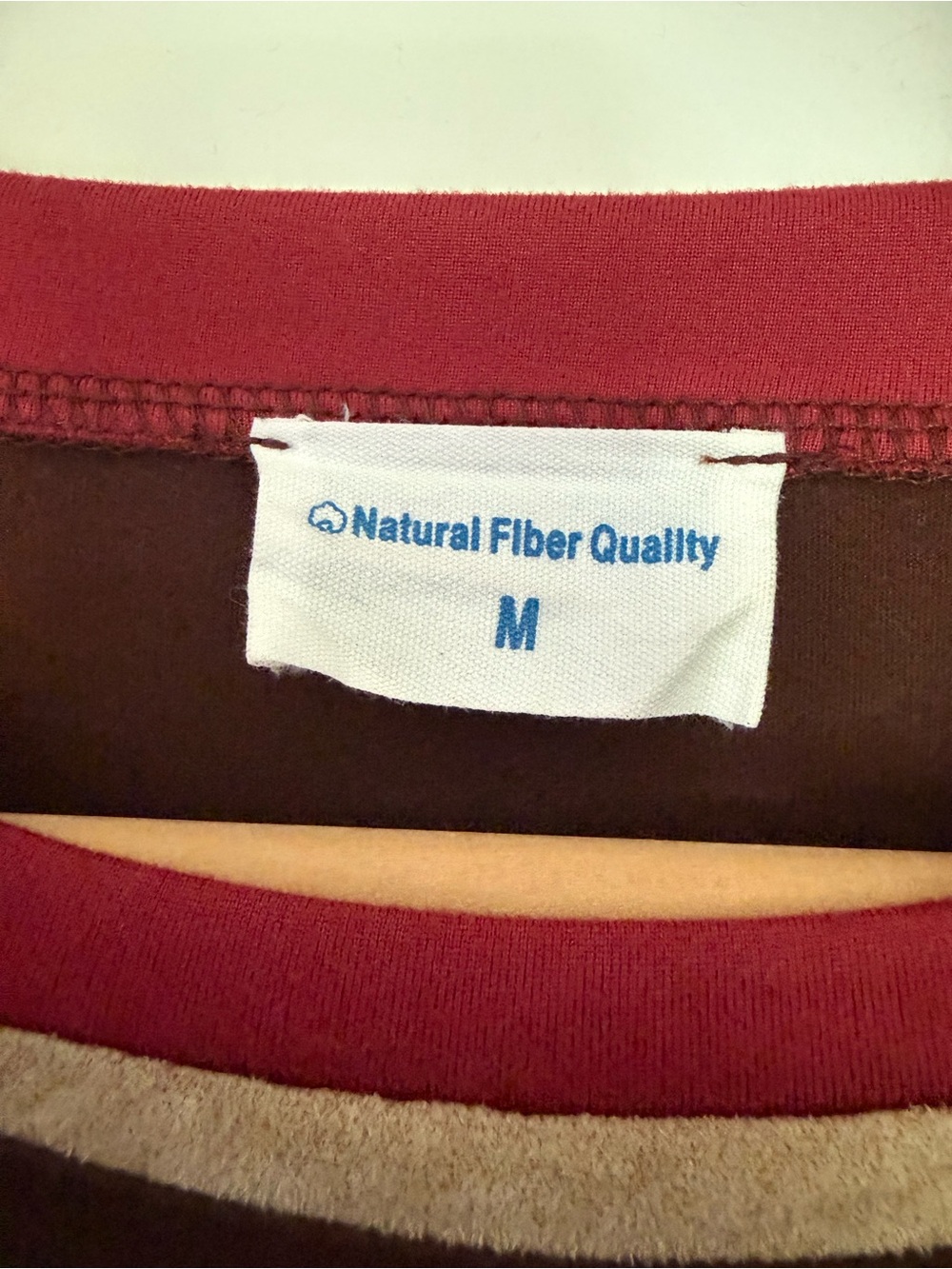 Brown Sweatshirt with Tan Star Patches and Red Trim Patchwork Reverse Stitching - Picture 2 of 5